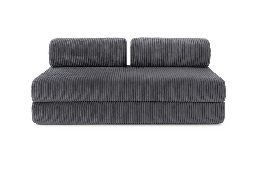 Canapé d'angle convertible 4 places - Velours côtelé XL - Gris