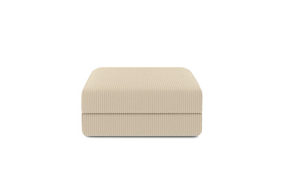 Canapé d'angle 4 places - 2 modules convertibles : Canapé 3 places + Pouf - Velours côtelé Beige