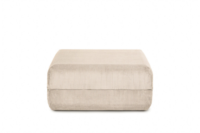 Canapé d'angle convertible 4 places - Velours côtelé - Beige