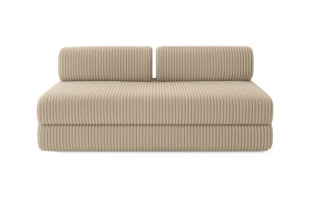 Canapé droit convertible 3 places - Velours côtelé XL - Taupe