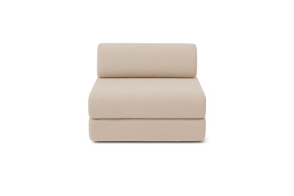 Canapé 3 places - 2 modules convertibles : Canapé 2 places + Fauteuil - Tissu lisse Beige