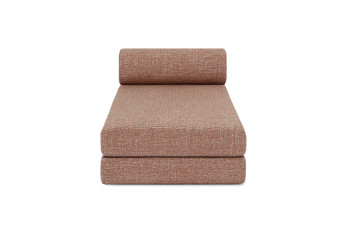Méridienne convertible et modulable - Tissu tweed - Rouge
