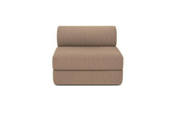 Fauteuil convertible et modulable - Velours côtelé - Taupe
