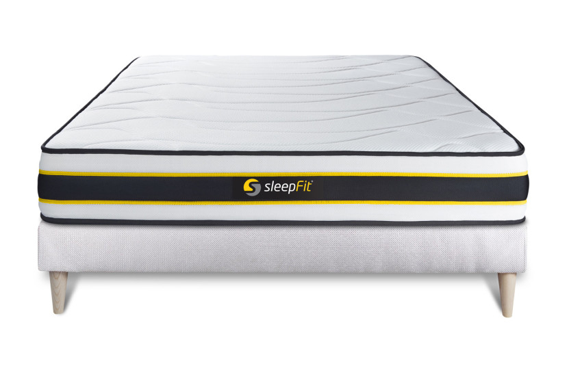 Ensemble Matelas Sommier 200x220 cm - Sommier Blanc (en kit) - Flexy