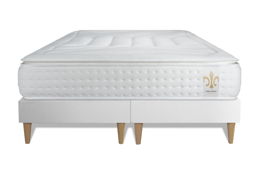 Ensemble Matelas Sommier 160x200 cm - 2 Sommiers Blanc - Vingt-Quatre PLUS