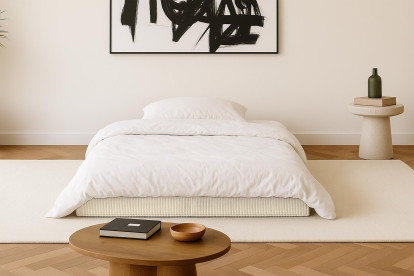Canapé 2 places convertible et modulable - Velours côtelé Beige