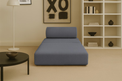 Fauteuil convertible et modulable - Velours côtelé Gris