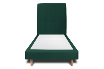 Lit 90x200 cm avec Tête de lit tapissée - Tissu Velours Vert Lit 90x200 cm avec Tête de lit tapissée - Tissu Velours Vert