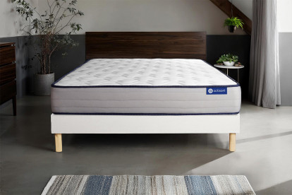 Ensemble Matelas Sommier 200x200 cm - Sommier Blanc (en kit) - Actimemo Form