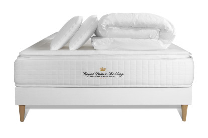 Pack lit complet 160x200 cm - Matelas + Sommier Blanc + 2 oreillers + Couette - George V