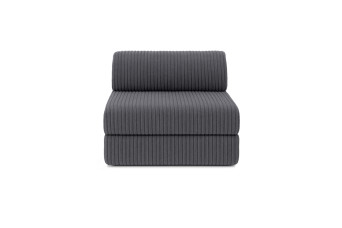 Fauteuil convertible et modulable - Velours côtelé XL - Gris
