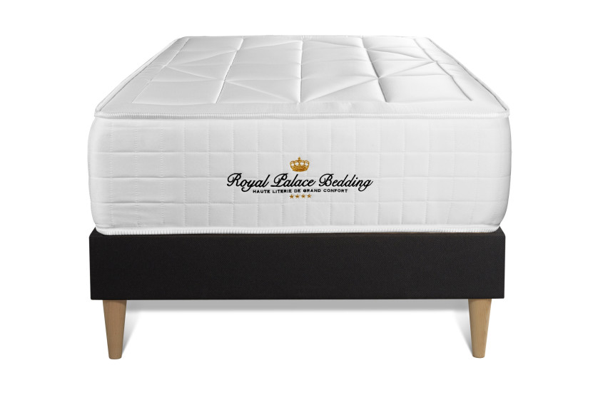 Ensemble Matelas Sommier 90x200 cm - Sommier Noir (en kit) - Windsor