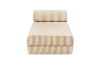 Méridienne convertible et modulable - Velours côtelé XL - Beige
