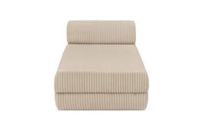 Canapé d'angle 6 places - 2 modules convertibles : Canapé 3 places + Méridienne - Velours côtelé XL Beige