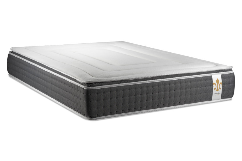 Pack lit complet 140x190 cm - Matelas + Sommier Blanc + 2 oreillers + Couette - Vingt-Six PLUS
