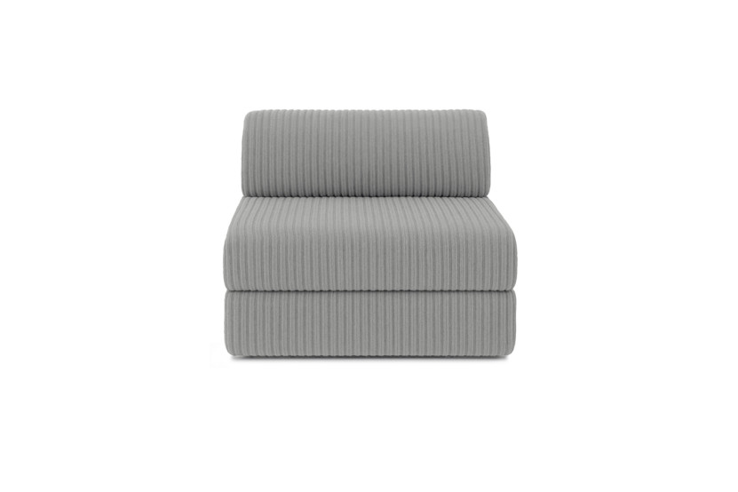 Fauteuil convertible et modulable - Velours côtelé XL - Gris clair