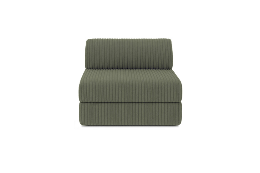 Canapé droit convertible 3 places - Velours côtelé XL - Vert