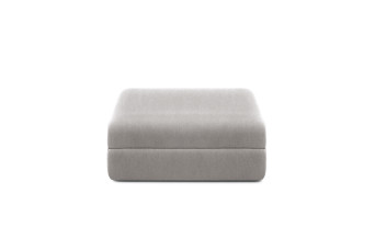 Pouf convertible et modulable - Tissu lisse - Gris clair