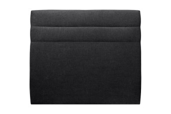 Tête de lit 135 cm Lignes - Tissu Toile Natté Noir