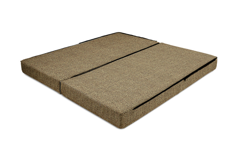 Canapé droit convertible 3 places - Tissu tweed - Jaune