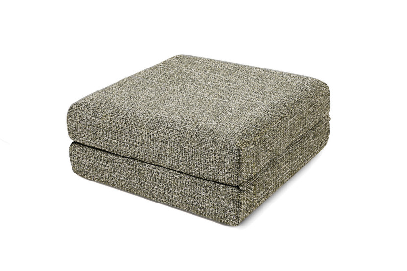 Canapé d'angle convertible 6 places - Tissu tweed - Vert