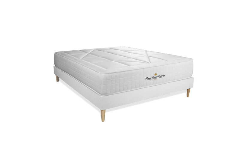 Pack lit complet 140x200 cm - Matelas + Sommier Blanc + 2 oreillers + Couette - Windsor