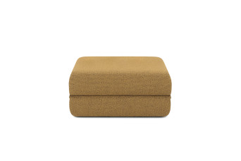 Pouf convertible et modulable - Tissu tweed - Jaune