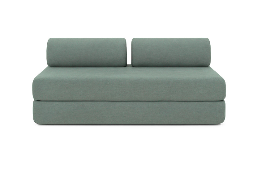 Canapé d'angle convertible 6 places - Tissu lisse - Vert
