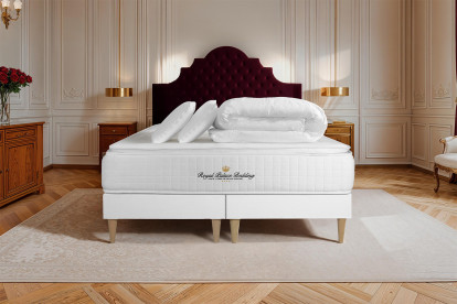 Pack lit complet 180x200 cm - Matelas + 2 Sommiers Blancs + 2 oreillers + Couette - George V