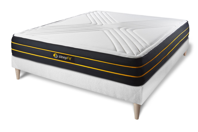 Ensemble Matelas Sommier 130x190 cm - Sommier Blanc (en kit) - Ultra
