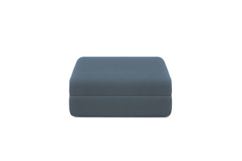 Pouf convertible et modulable - Tissu lisse - Bleu