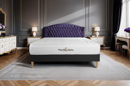 Ensemble Matelas Sommier 130x190 cm - Sommier Noir (en kit) - Nottingham