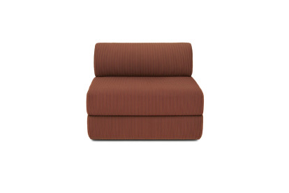 Canapé 3 places - 2 modules convertibles : Canapé 2 places + Fauteuil - Velours côtelé Terracotta