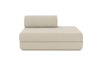 Canapé droit convertible 3 places - Velours côtelé XL - Beige