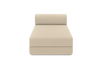 Méridienne convertible et modulable - Velours côtelé - Beige