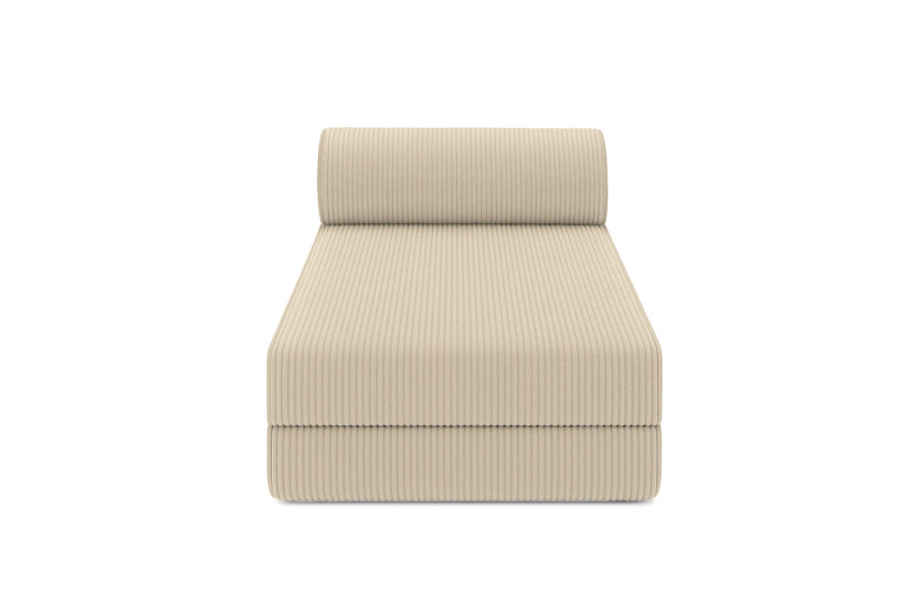 Méridienne convertible et modulable - Velours côtelé - Beige