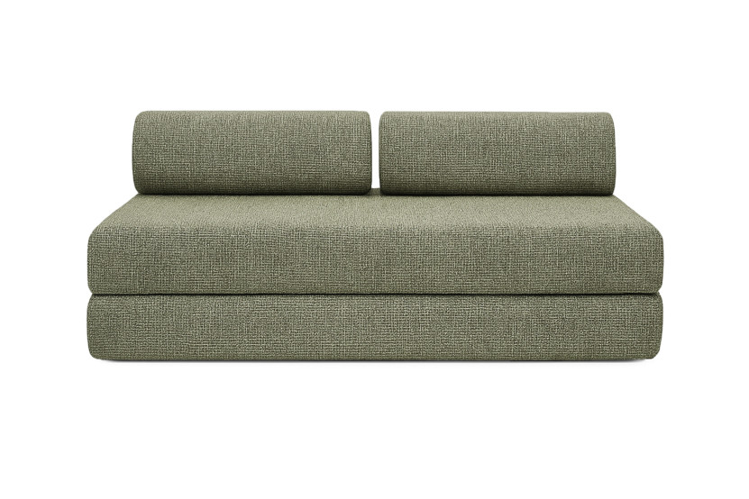 Canapé d'angle convertible 4 places - Tissu tweed - Vert