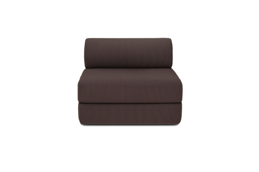 Fauteuil convertible et modulable - Velours côtelé - Marron