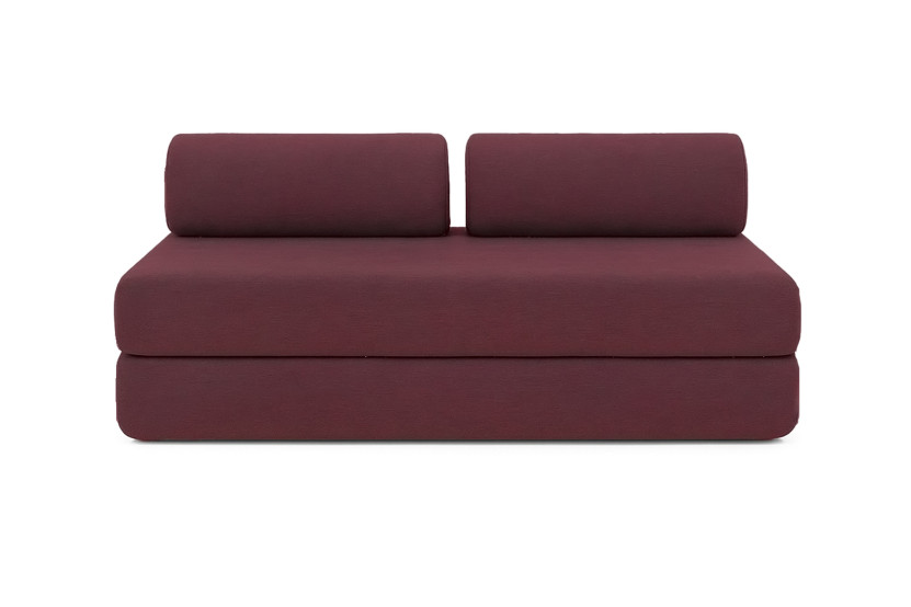 Canapé d'angle convertible 6 places - Tissu lisse - Rouge