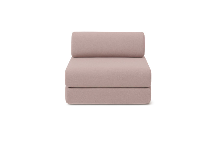 Canapé d'angle convertible 6 places - Tissu lisse - Rose