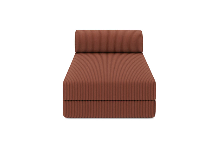 Méridienne convertible et modulable - Velours côtelé - Terracotta