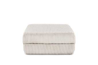 Pouf convertible et modulable - Velours côtelé XL - Blanc