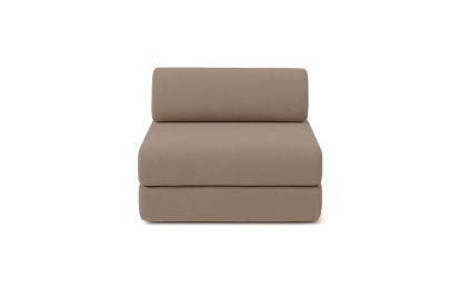 Canapé 3 places - 2 modules convertibles : Canapé 2 places + Fauteuil - Tissu lisse Marron