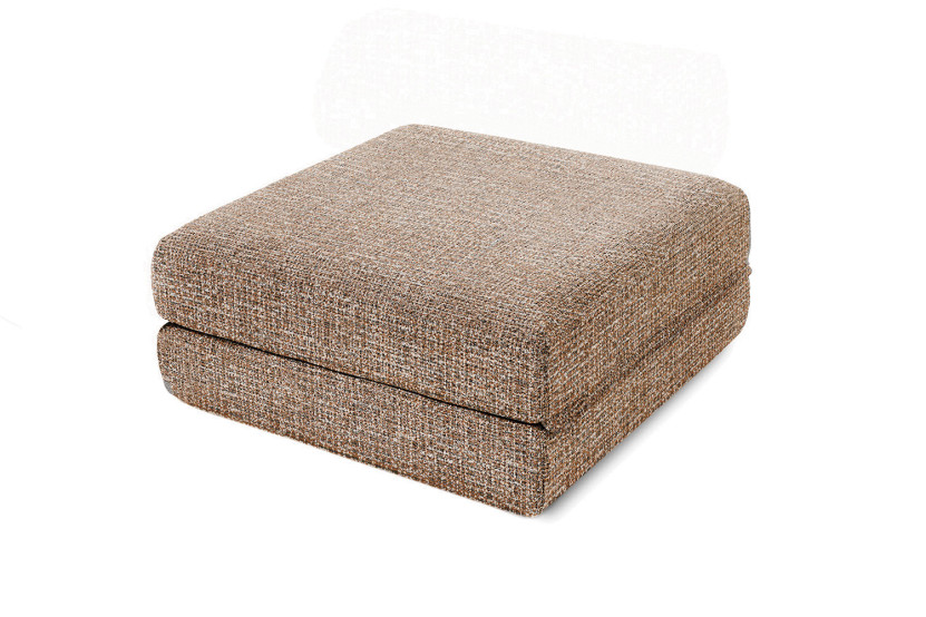 Canapé d'angle convertible 6 places - Tissu tweed - Marron