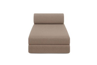 Méridienne convertible et modulable - Tissu lisse - Marron