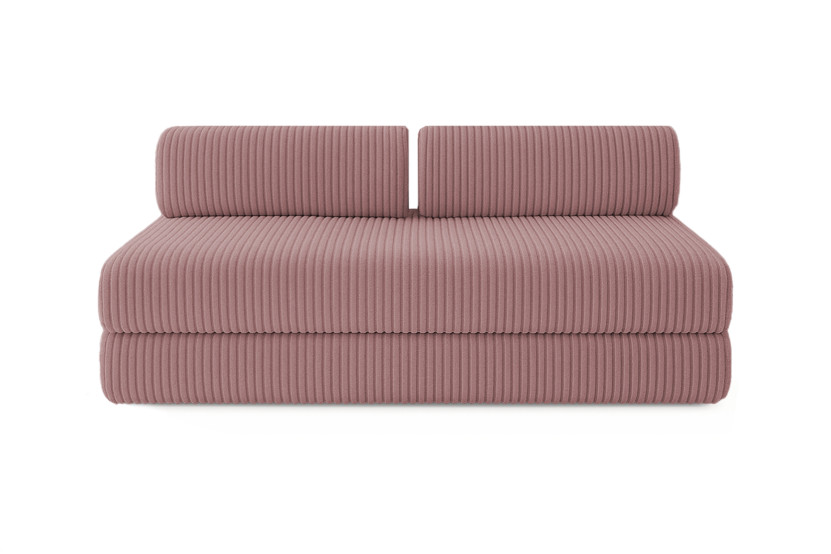 Canapé droit convertible 3 places - Velours côtelé XL - Rose