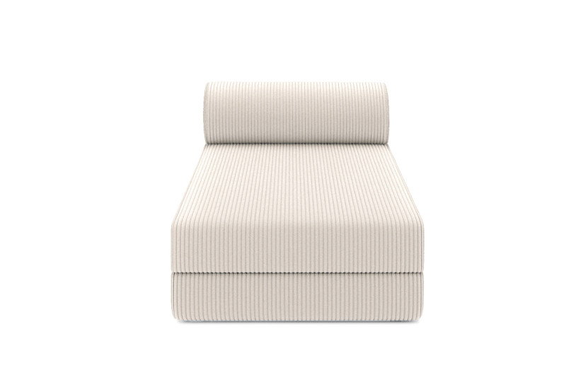 Méridienne convertible et modulable - Velours côtelé - Blanc