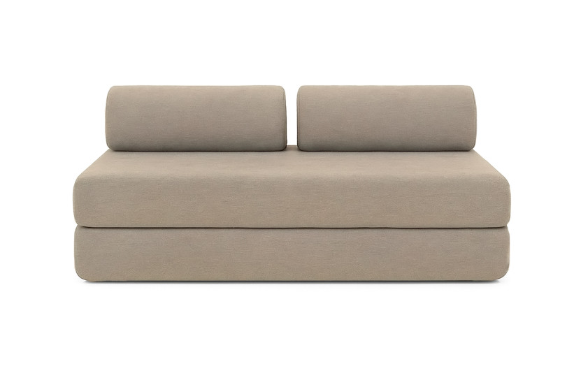 Canapé d'angle convertible 6 places - Tissu lisse - Marron