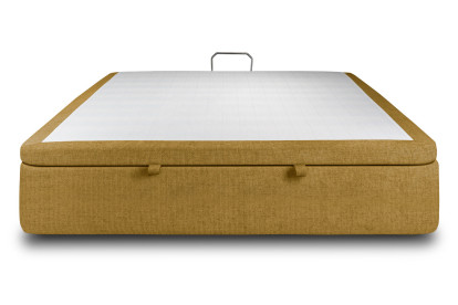 Sommier Coffre 160x200 cm - Toile nattée  - Jaune