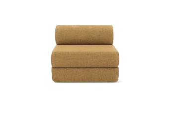 Fauteuil convertible et modulable - Tissu tweed - Jaune
